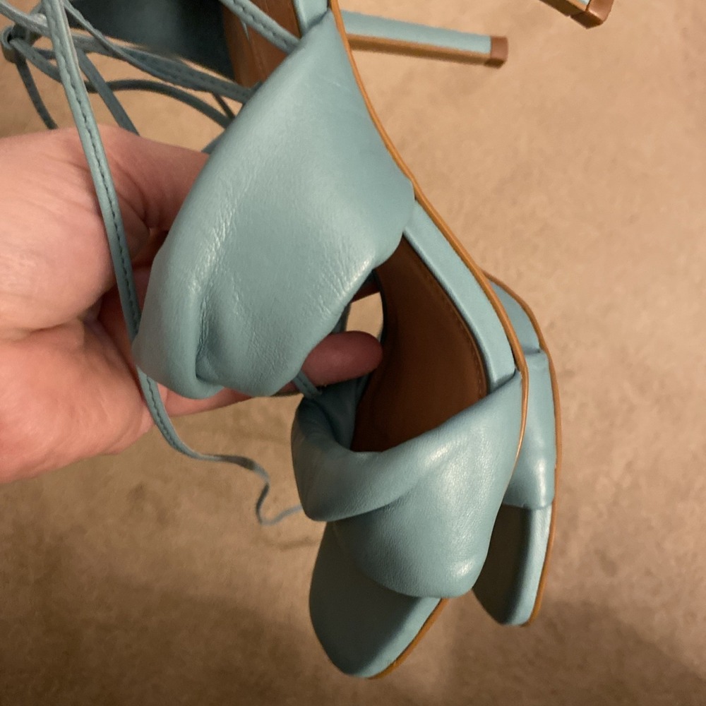 VINCE CAMUTO ANDREQUA ANKLE TIE STILETTO SANDAL IN SEASHORE SIZE 7M - Picture 7 of 15